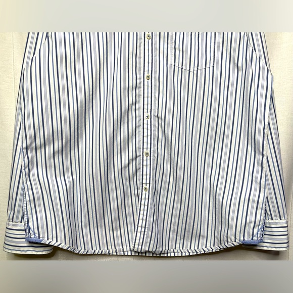 Tommy Bahama Striped White/Blue Long Sleeve Button-Down Island Modern Fit Size L - Picture 2 of 7